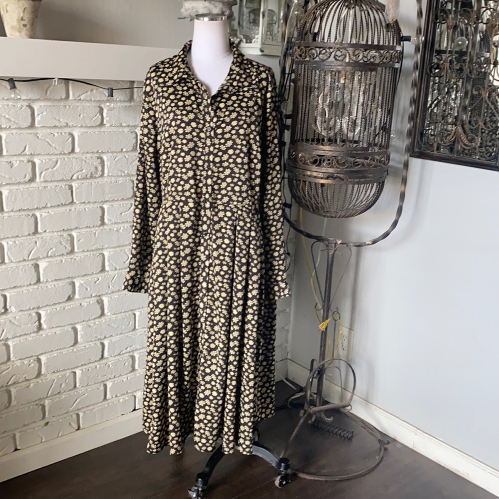 GLAMOROUS CURVE BUTTON UP MAXI DRESS FLORAL MODEST PLUS SIZE 15